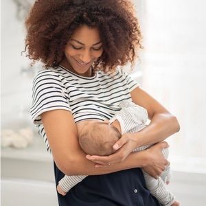 Seraphine Jersey stripe maternity lift up dress